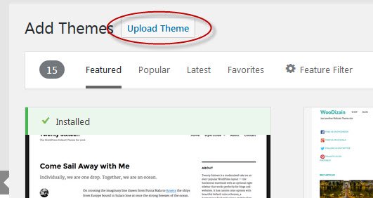Upload theme from admin